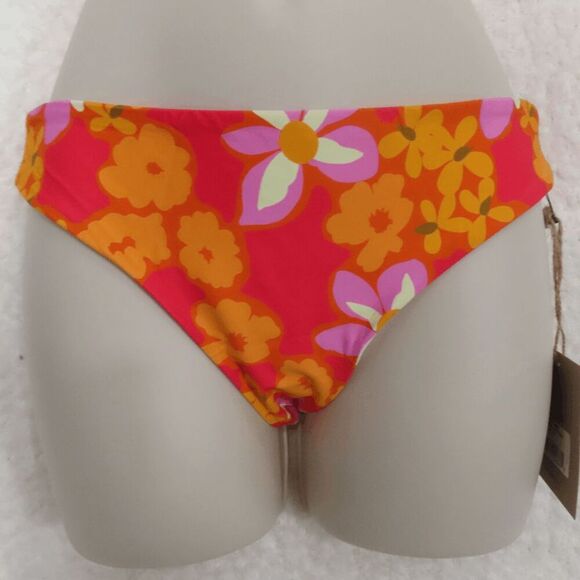 Stone Fox Swim Red Floral Retro Pop Bliss Roca Bottom Size Small - Picture 1 of 5